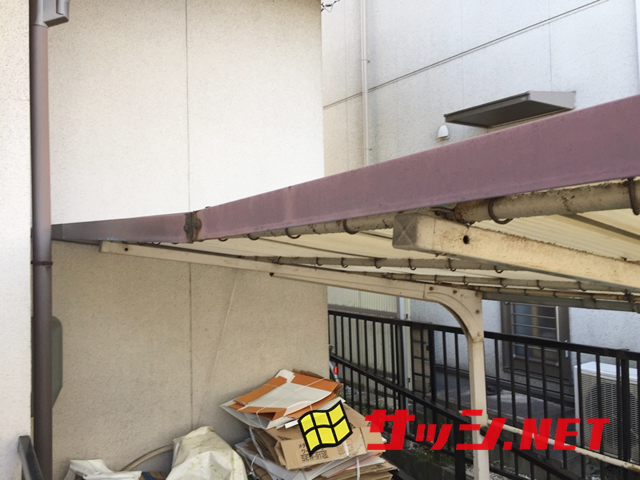カーポート屋根の波板張替え工事　施工事例　名古屋市名東区