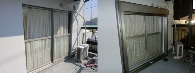 雨戸シャッター取付工事　窓の防音対策、防犯対策　名古屋市