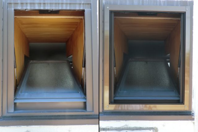内倒し窓への網戸取付工事　固定式網戸　名古屋市