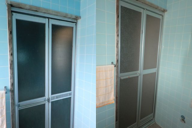トステム浴室中折れドア取替工事　名古屋市