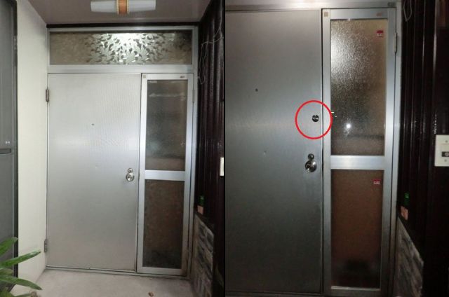 防犯ガラス取替え　玄関ドアの防犯対策　名古屋市