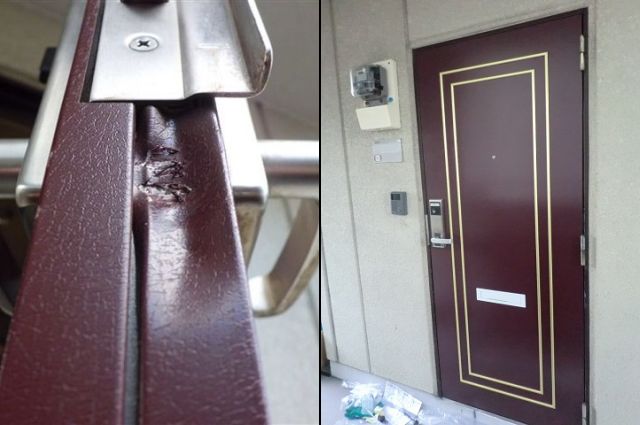 マンション玄関ドア取替工事　侵入盗による被害　名古屋市