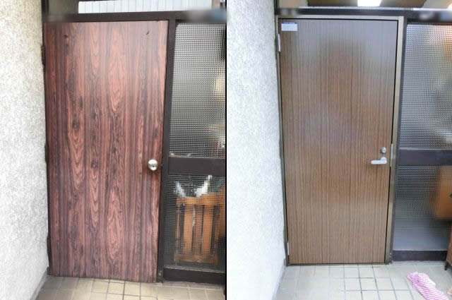 一戸建て住宅の木製玄関ドア取替　名古屋市港区